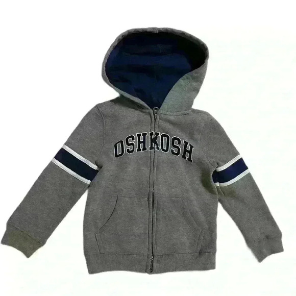 OshKosh B’gosh Baby Toddle Hoodie Gray-Blue Sweater Size 4-T - Picture 1 of 8